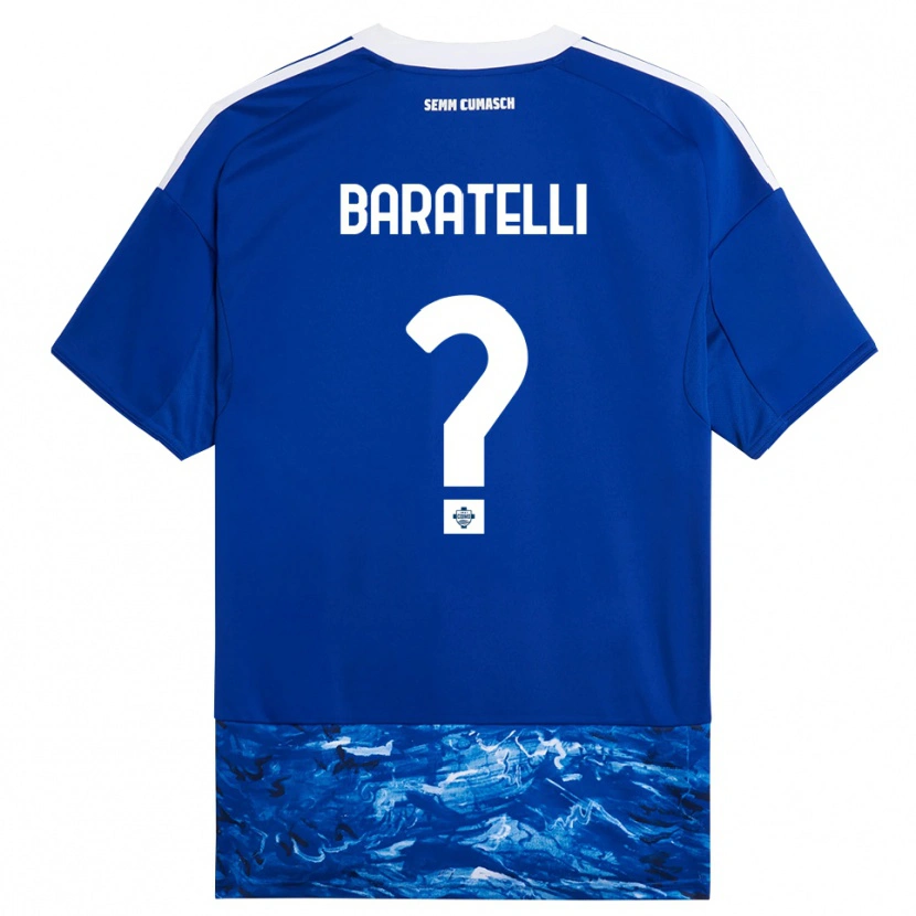 Danxen Dame Mattia Baratelli #0 Blå Hvit Hjemmetrøye Drakt Trøye 2025/26 Skjorter T-Skjorte