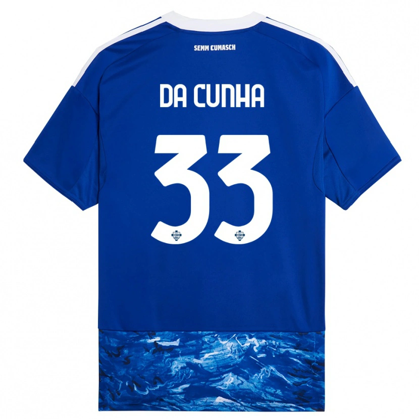 Danxen Dame Lucas Da Cunha #33 Blå Hvit Hjemmetrøye Drakt Trøye 2025/26 Skjorter T-Skjorte