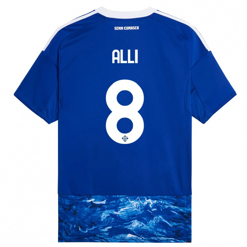 Danxen Dame Dele Alli #8 Blå Hvit Hjemmetrøye Drakt Trøye 2025/26 Skjorter T-Skjorte