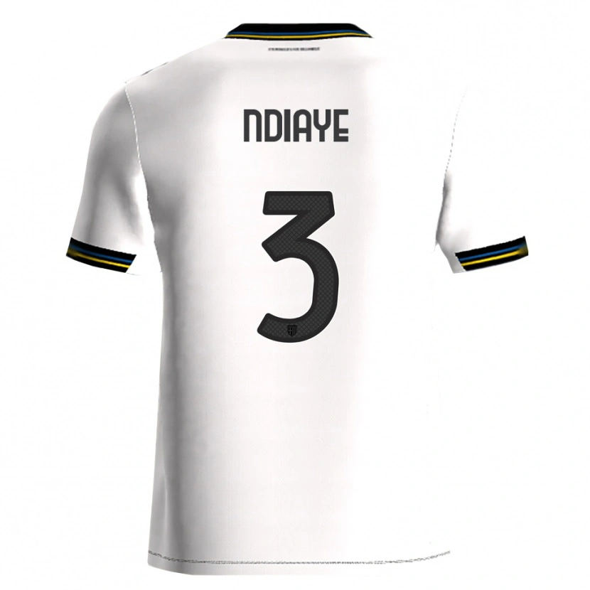 Danxen Dame Abdoulaye Ndiaye #3 Hvit Svart Hjemmetrøye Drakt Trøye 2025/26 Skjorter T-Skjorte