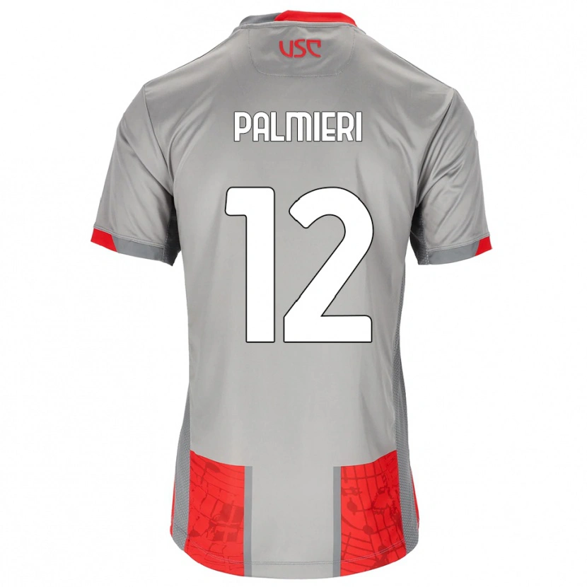 Danxen Dame Cristian Palmieri #12 Rød Grå Hjemmetrøye Drakt Trøye 2025/26 Skjorter T-Skjorte