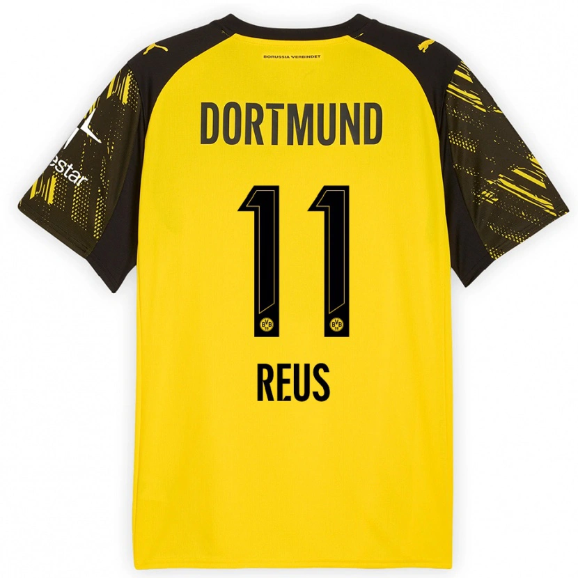 Danxen Dame Marco Reus #11 Gul Svart Hjemmetrøye Drakt Trøye 2025/26 Skjorter T-Skjorte