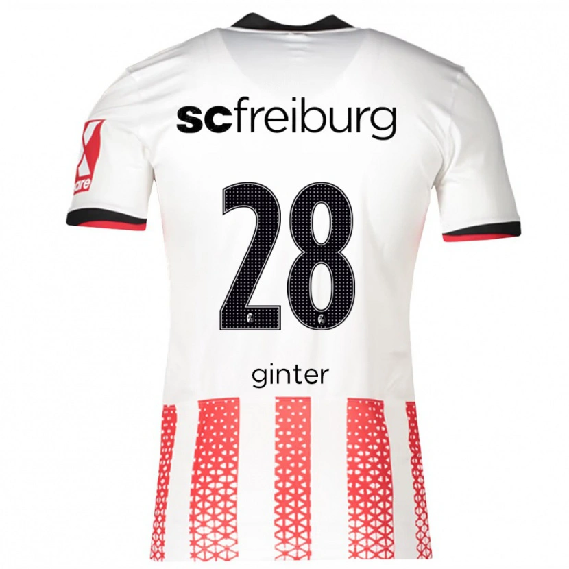 Danxen Dame Matthias Ginter #28 Hvit Rød Hjemmetrøye Drakt Trøye 2025/26 Skjorter T-Skjorte