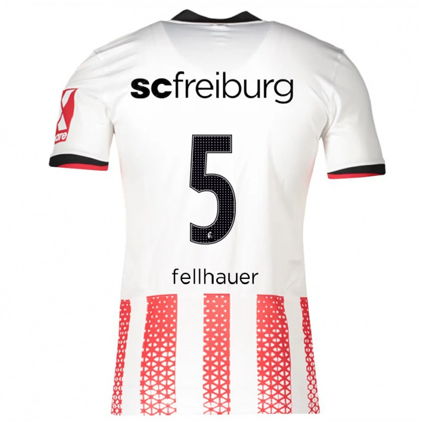 Danxen Dame Kim Fellhauer #5 Hvit Rød Hjemmetrøye Drakt Trøye 2025/26 Skjorter T-Skjorte