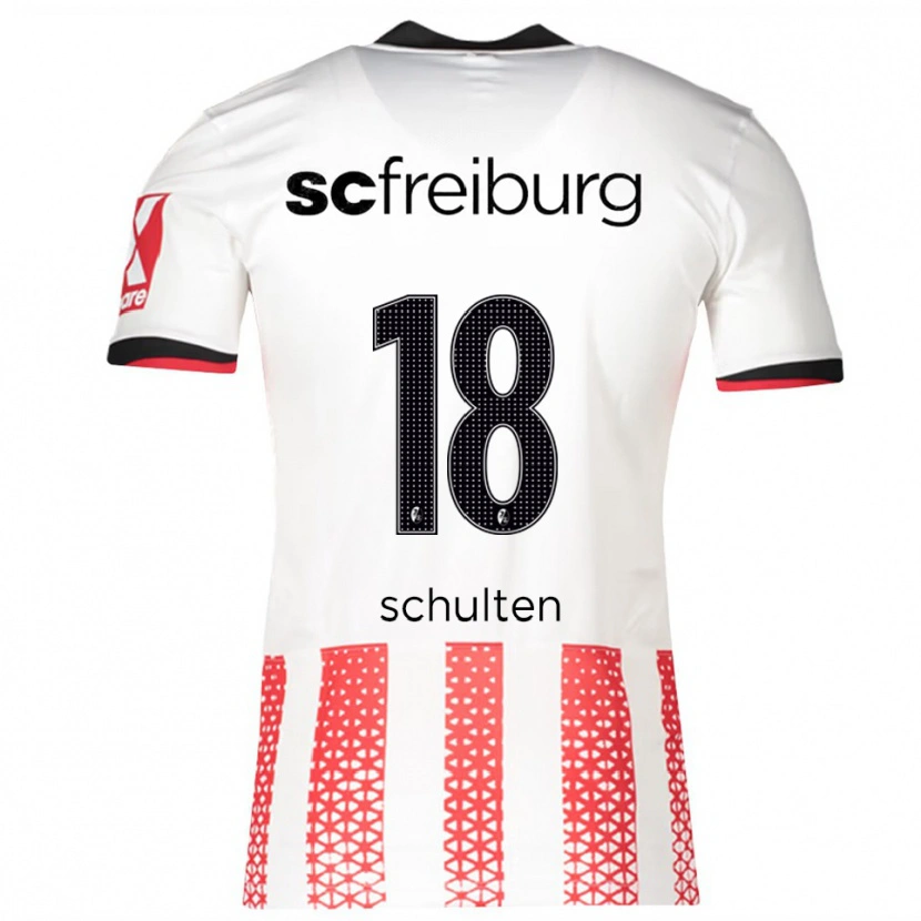 Danxen Dame Luca Schulten #18 Hvit Rød Hjemmetrøye Drakt Trøye 2025/26 Skjorter T-Skjorte