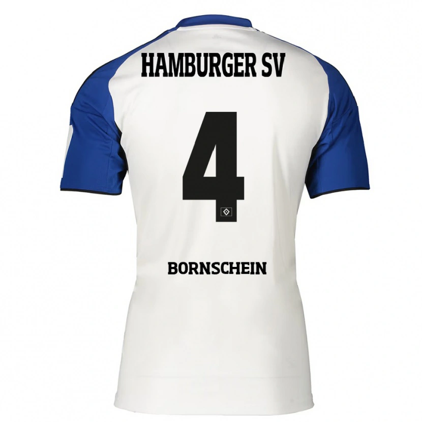 Danxen Dame Lukas Bornschein #4 Hvit Blå Hjemmetrøye Drakt Trøye 2025/26 Skjorter T-Skjorte