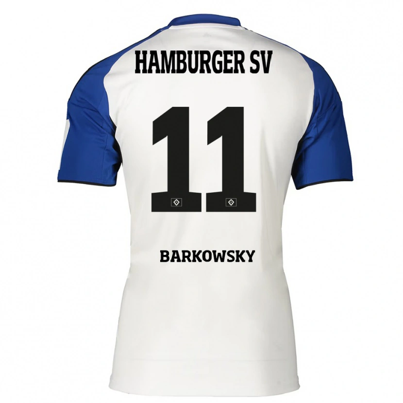 Danxen Dame Finn Barkowsky #11 Hvit Blå Hjemmetrøye Drakt Trøye 2025/26 Skjorter T-Skjorte