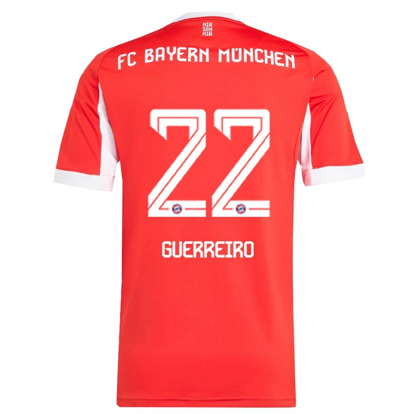 Danxen Dame Raphaël Guerreiro #22 Hvit Rød Hjemmetrøye Drakt Trøye 2025/26 Skjorter T-Skjorte
