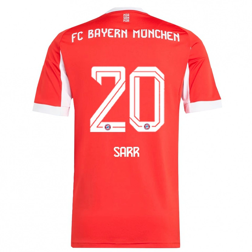 Danxen Dame Bouna Sarr #20 Hvit Rød Hjemmetrøye Drakt Trøye 2025/26 Skjorter T-Skjorte