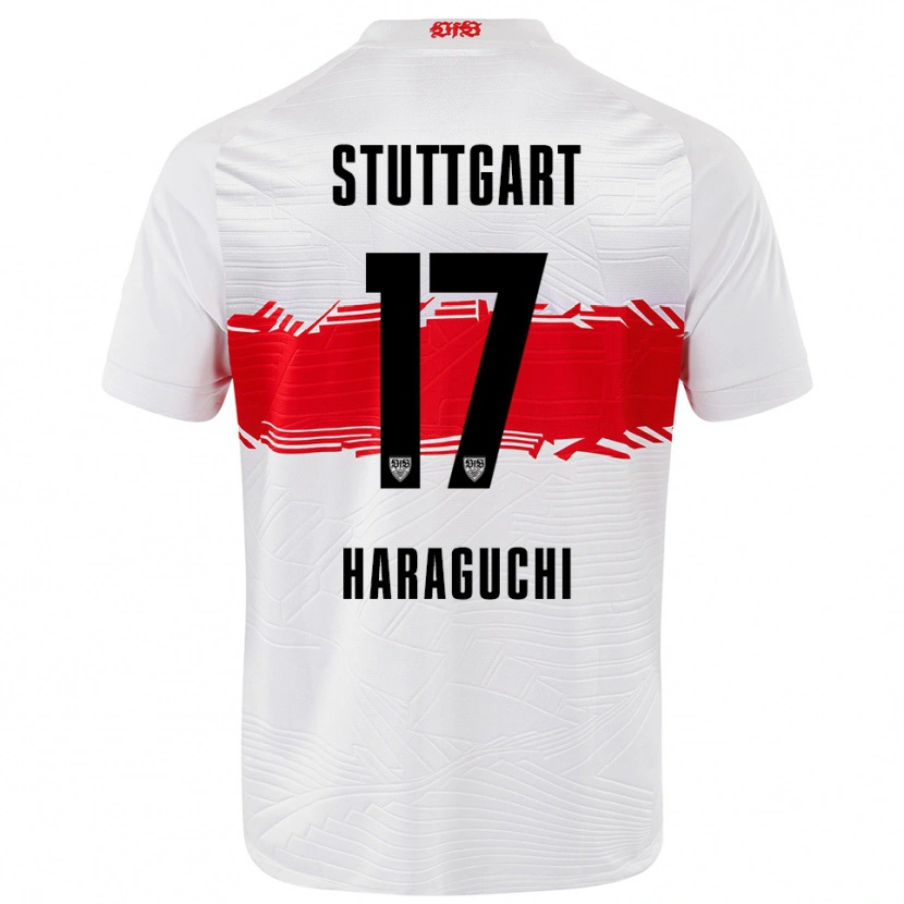 Danxen Dame Genki Haraguchi #17 Hvit Rød Hjemmetrøye Drakt Trøye 2025/26 Skjorter T-Skjorte