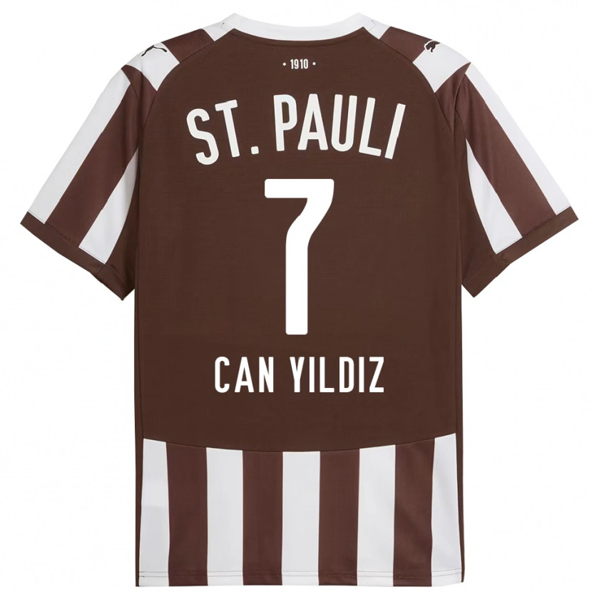 Danxen Dame Emre Can Yildiz #7 Kaffe Hvit Hjemmetrøye Drakt Trøye 2025/26 Skjorter T-Skjorte