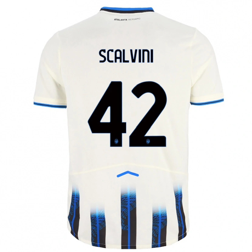 Danxen Dame Giorgio Scalvini #42 Hvit Blå Bortetrøye Drakt Trøye 2025/26 Skjorter T-Skjorte