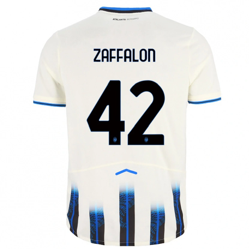 Danxen Dame Lorenzo Zaffalon #42 Hvit Blå Bortetrøye Drakt Trøye 2025/26 Skjorter T-Skjorte