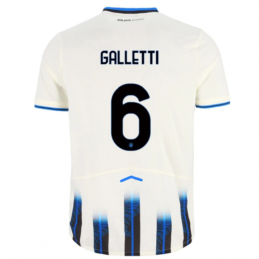 Danxen Dame Elia Galletti #6 Hvit Blå Bortetrøye Drakt Trøye 2025/26 Skjorter T-Skjorte