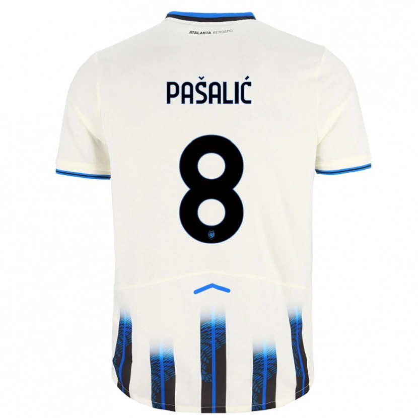 Danxen Dame Mario Pasalić #8 Hvit Blå Bortetrøye Drakt Trøye 2025/26 Skjorter T-Skjorte