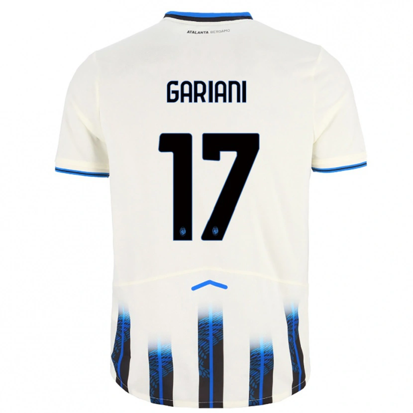 Danxen Dame Niccolò Gariani #17 Hvit Blå Bortetrøye Drakt Trøye 2025/26 Skjorter T-Skjorte