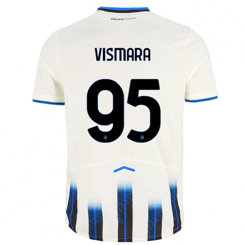 Danxen Dame Paolo Vismara #95 Hvit Blå Bortetrøye Drakt Trøye 2025/26 Skjorter T-Skjorte