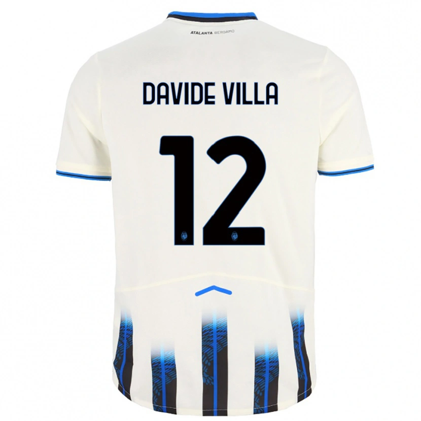 Danxen Dame Matteo Davide Villa #12 Hvit Blå Bortetrøye Drakt Trøye 2025/26 Skjorter T-Skjorte