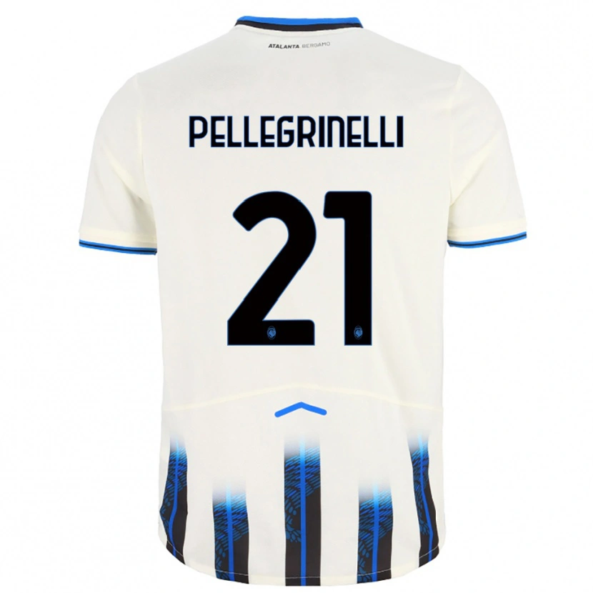 Danxen Dame Giorgia Pellegrinelli #21 Hvit Blå Bortetrøye Drakt Trøye 2025/26 Skjorter T-Skjorte