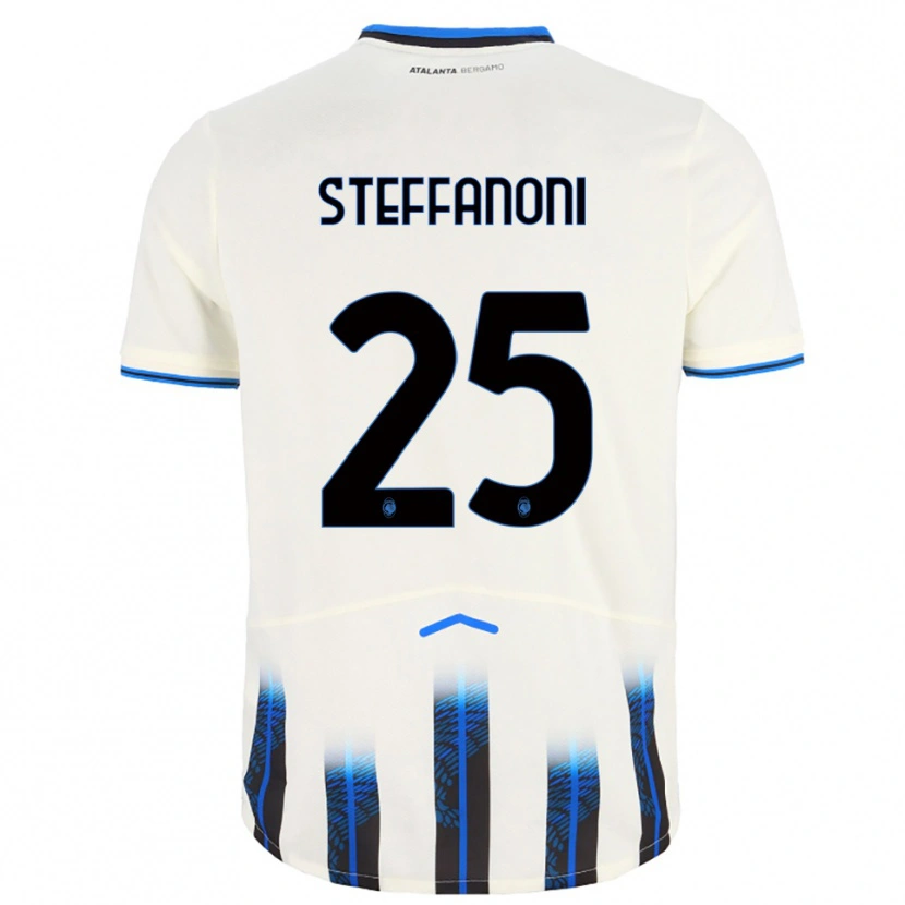 Danxen Dame Federico Steffanoni #25 Hvit Blå Bortetrøye Drakt Trøye 2025/26 Skjorter T-Skjorte