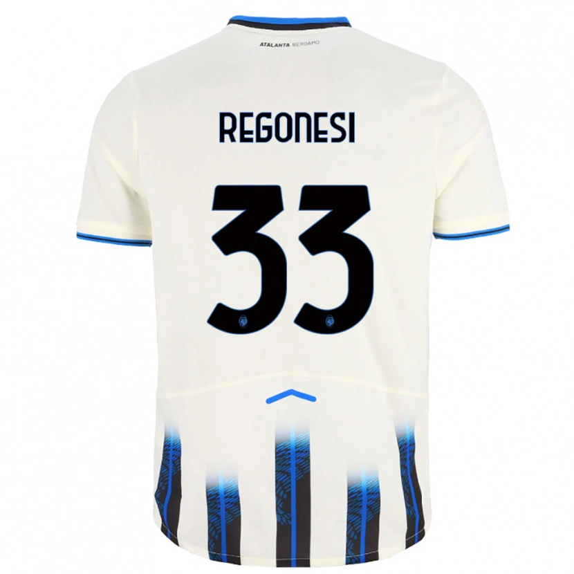 Danxen Dame Iacopo Regonesi #33 Hvit Blå Bortetrøye Drakt Trøye 2025/26 Skjorter T-Skjorte