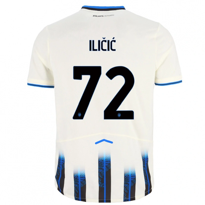 Danxen Dame Josip Ilicic #72 Hvit Blå Bortetrøye Drakt Trøye 2025/26 Skjorter T-Skjorte