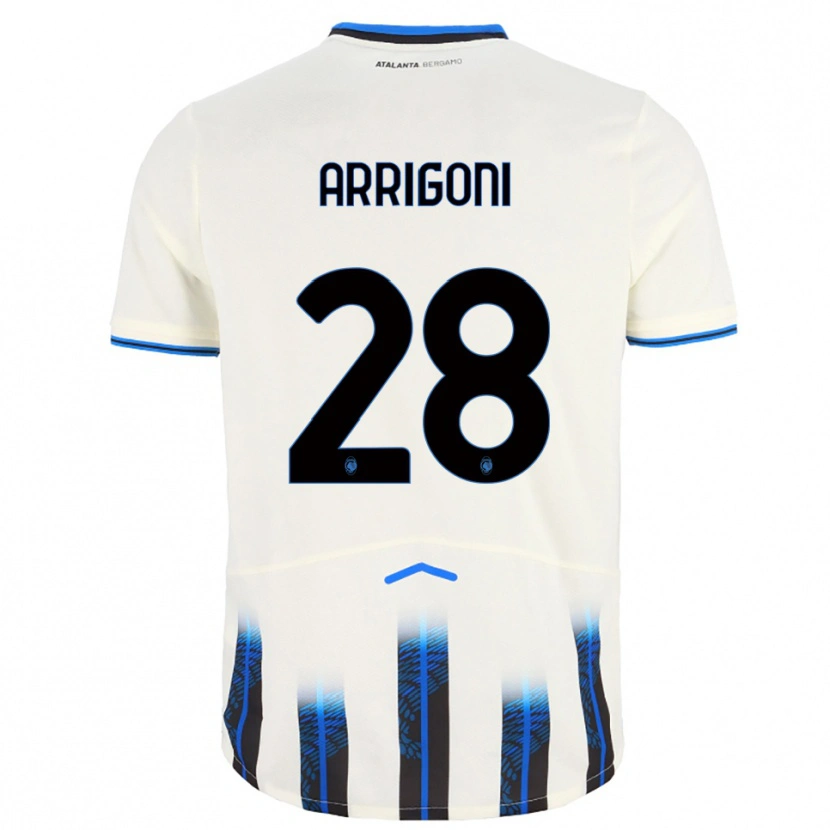 Danxen Dame Mattia Arrigoni #28 Hvit Blå Bortetrøye Drakt Trøye 2025/26 Skjorter T-Skjorte