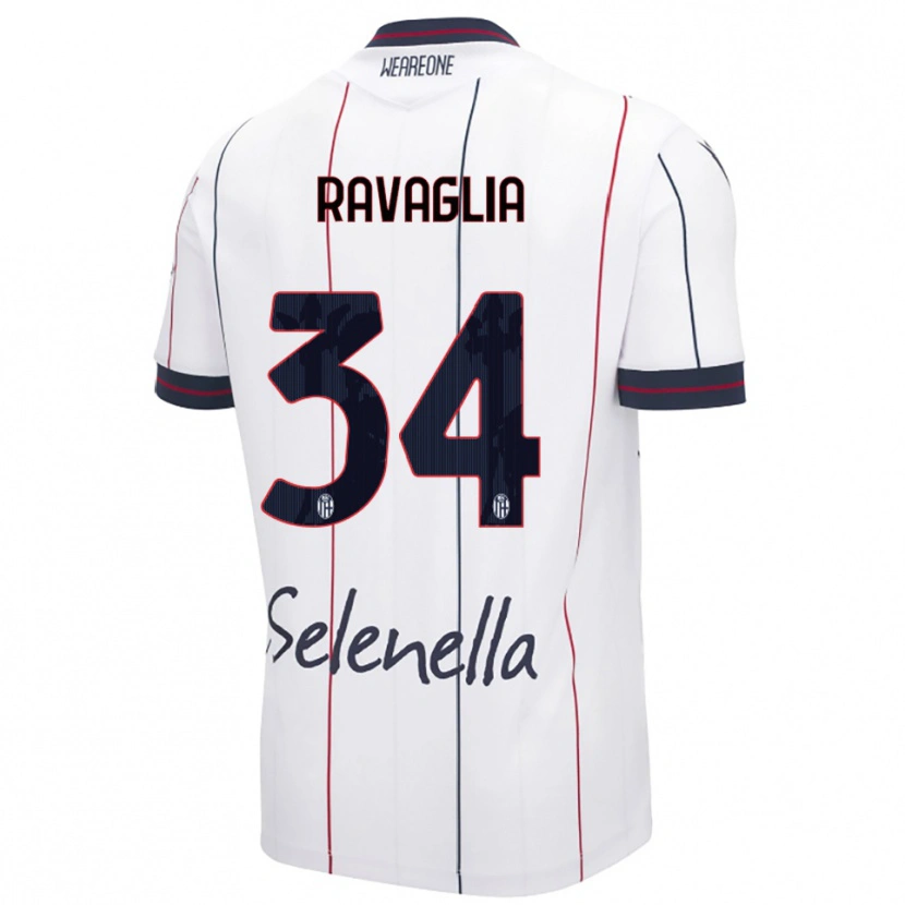 Danxen Dame Federico Ravaglia #34 Hvit Kongeblå Bortetrøye Drakt Trøye 2025/26 Skjorter T-Skjorte