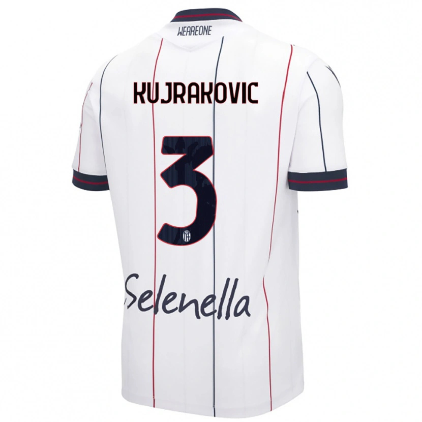 Danxen Dame Minel Kujrakovic #3 Hvit Kongeblå Bortetrøye Drakt Trøye 2025/26 Skjorter T-Skjorte