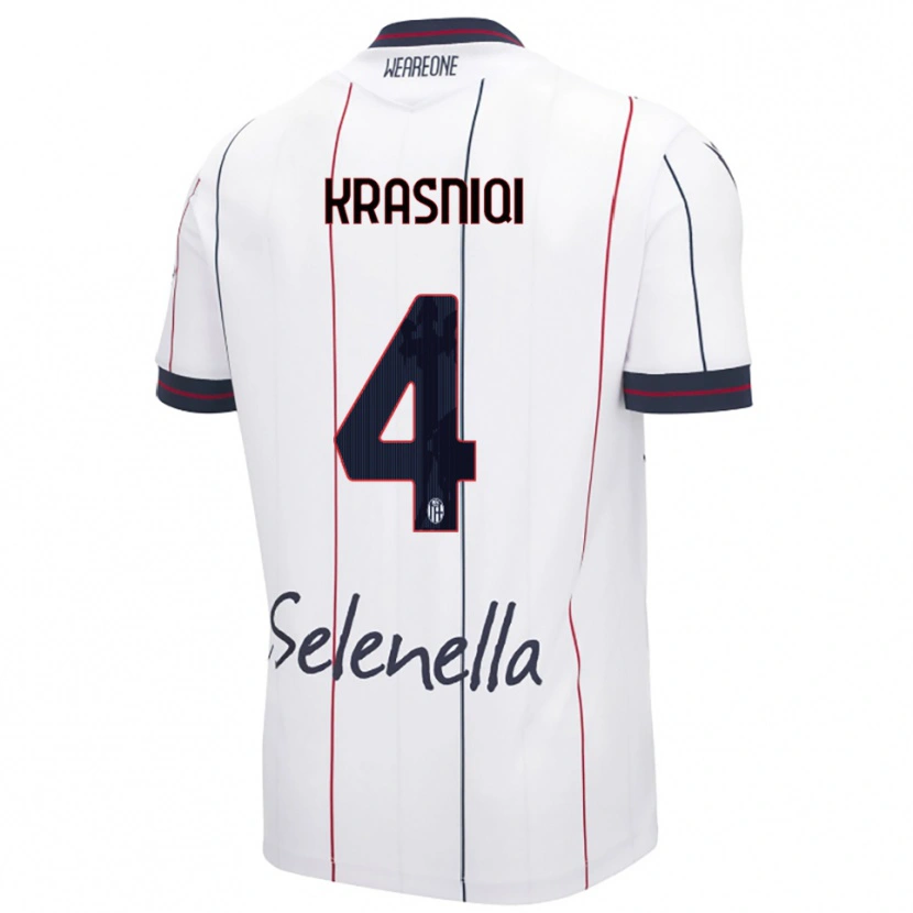 Danxen Dame Besalet Krasniqi #4 Hvit Kongeblå Bortetrøye Drakt Trøye 2025/26 Skjorter T-Skjorte