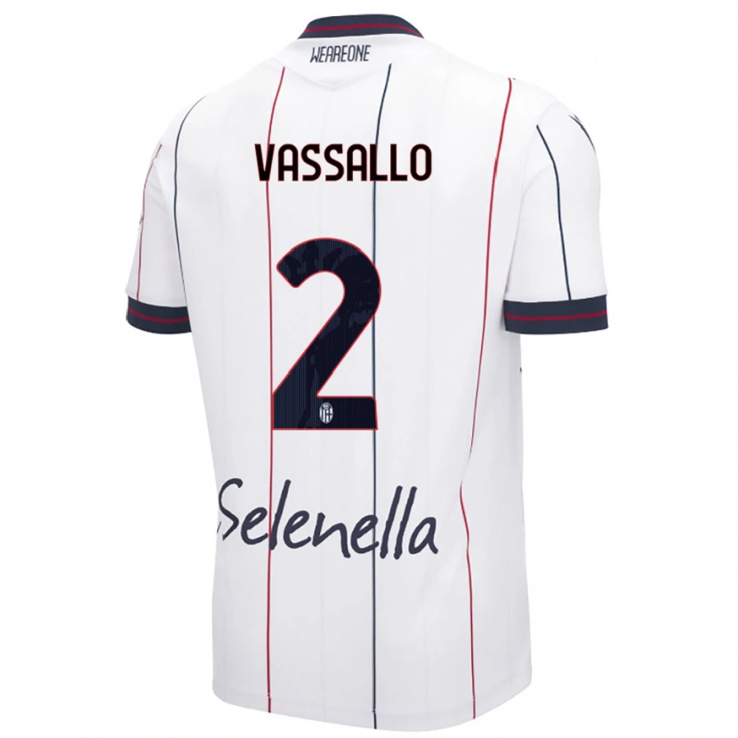 Danxen Dame Giacomo Vassallo #2 Hvit Kongeblå Bortetrøye Drakt Trøye 2025/26 Skjorter T-Skjorte