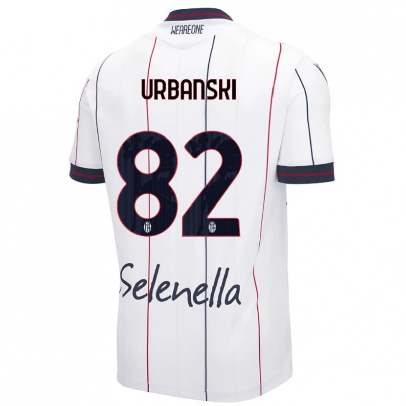 Danxen Dame Kacper Urbanski #82 Hvit Kongeblå Bortetrøye Drakt Trøye 2025/26 Skjorter T-Skjorte