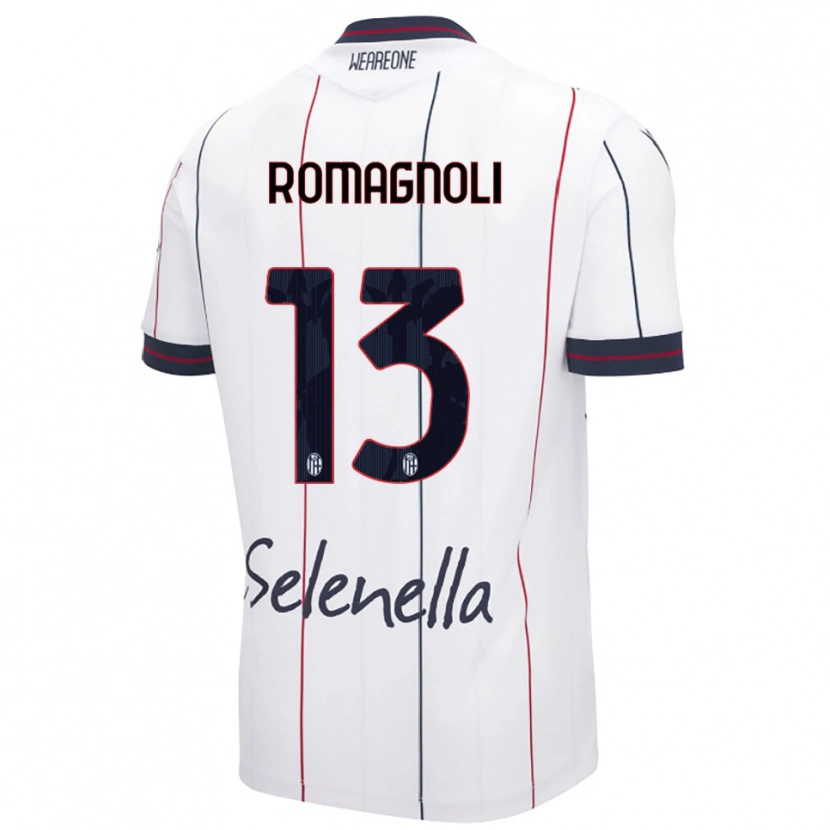 Danxen Dame Andrea Romagnoli #13 Hvit Kongeblå Bortetrøye Drakt Trøye 2025/26 Skjorter T-Skjorte