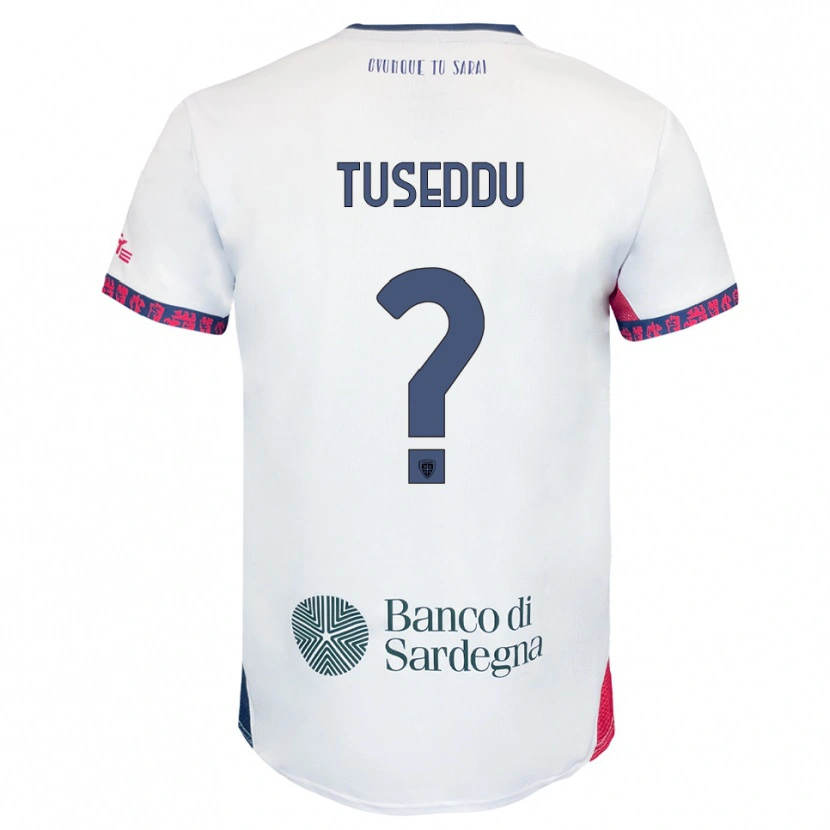 Danxen Dame Alessio Tuseddu #0 Hvit Marineblå Rød Bortetrøye Drakt Trøye 2025/26 Skjorter T-Skjorte