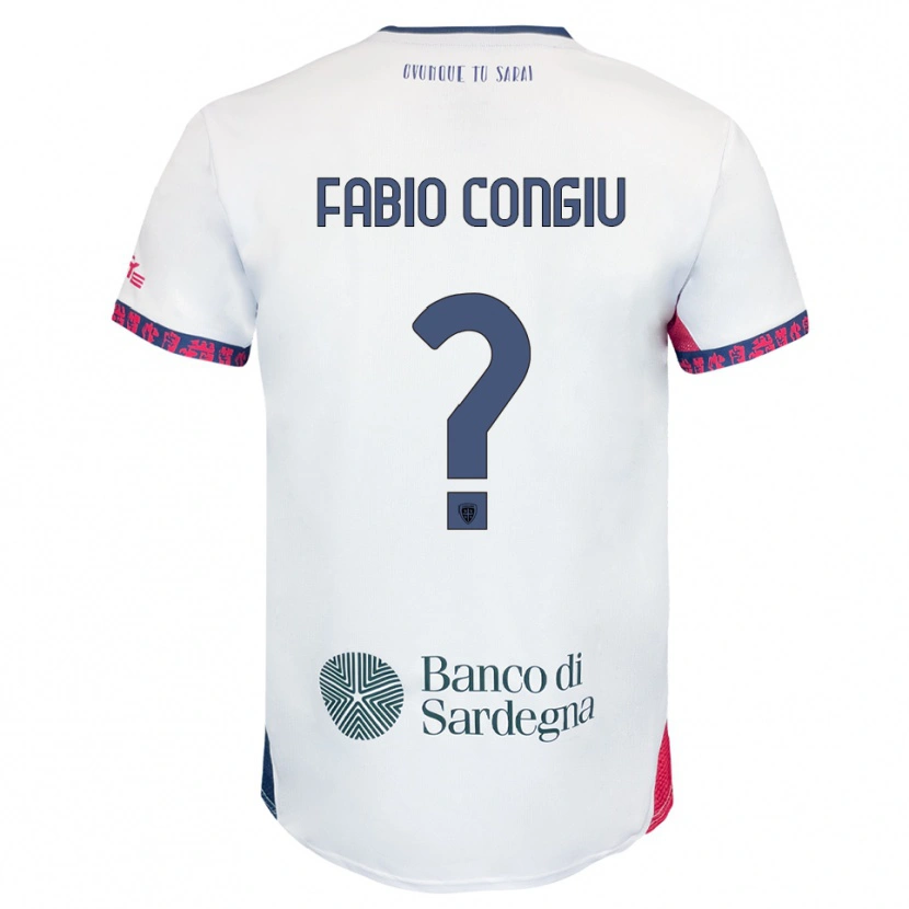 Danxen Dame Fabio Congiu #0 Hvit Marineblå Rød Bortetrøye Drakt Trøye 2025/26 Skjorter T-Skjorte