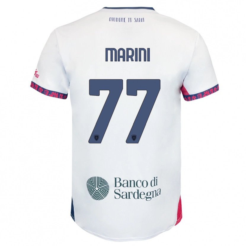 Danxen Dame Matteo Marini #77 Hvit Marineblå Rød Bortetrøye Drakt Trøye 2025/26 Skjorter T-Skjorte