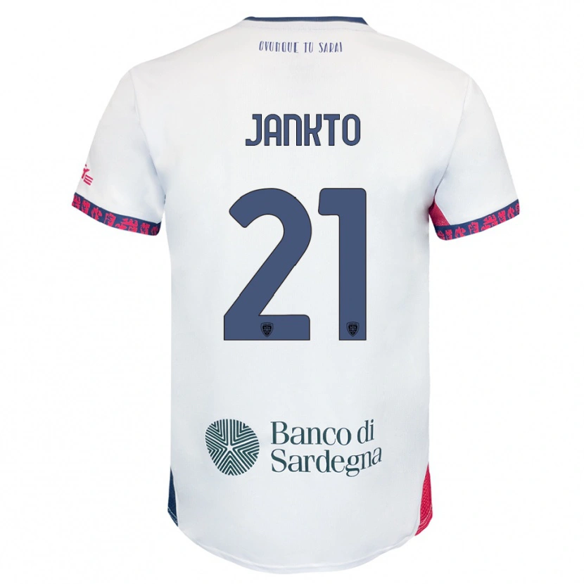 Danxen Dame Jakub Jankto #21 Hvit Marineblå Rød Bortetrøye Drakt Trøye 2025/26 Skjorter T-Skjorte