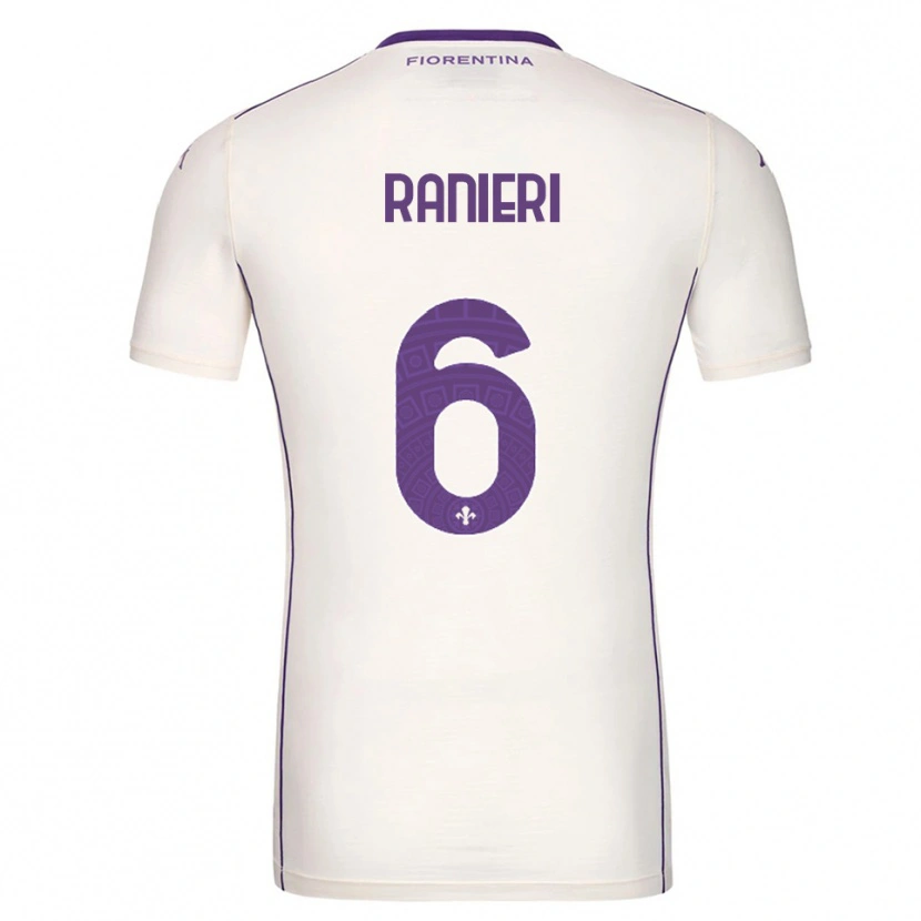 Danxen Dame Luca Ranieri #6 Hvit Lilla Rød Bortetrøye Drakt Trøye 2025/26 Skjorter T-Skjorte
