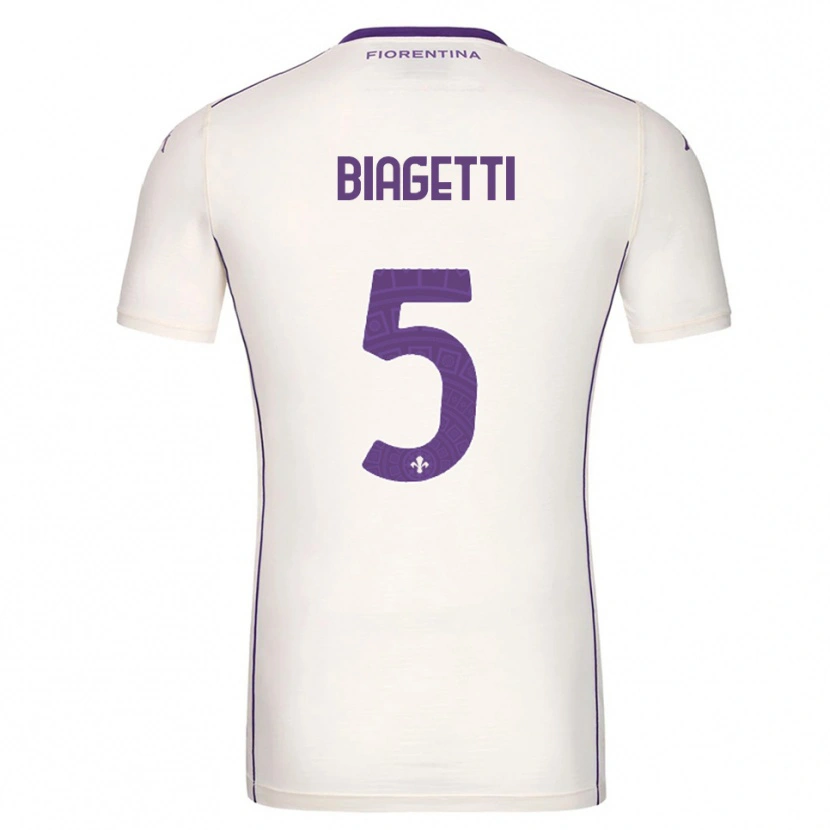 Danxen Dame Christian Biagetti #5 Hvit Lilla Rød Bortetrøye Drakt Trøye 2025/26 Skjorter T-Skjorte
