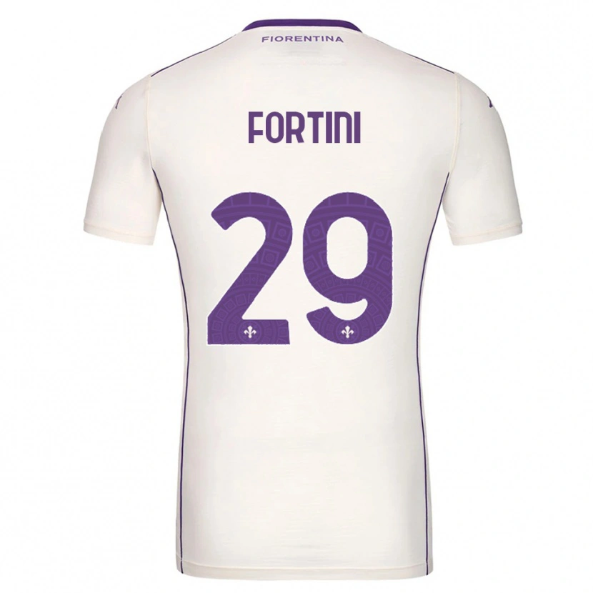 Danxen Dame Niccolò Fortini #29 Hvit Lilla Rød Bortetrøye Drakt Trøye 2025/26 Skjorter T-Skjorte