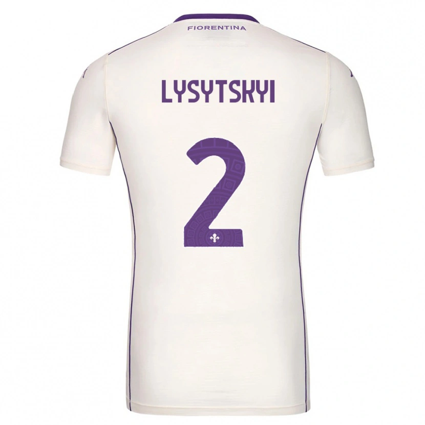 Danxen Dame Andriy Lysytskyi #2 Hvit Lilla Rød Bortetrøye Drakt Trøye 2025/26 Skjorter T-Skjorte