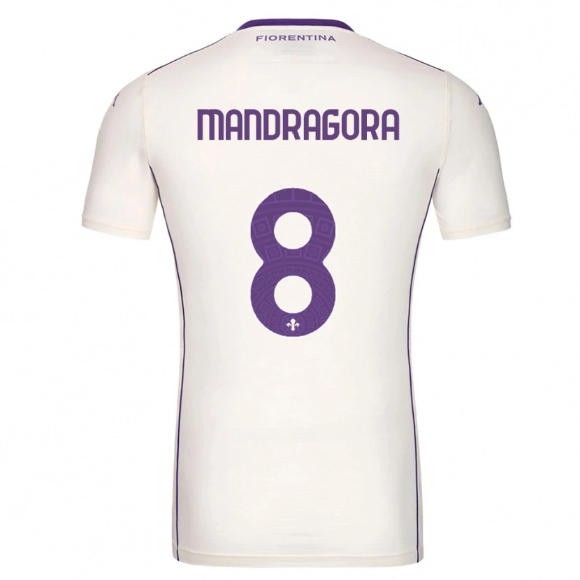 Danxen Dame Rolando Mandragora #8 Hvit Lilla Rød Bortetrøye Drakt Trøye 2025/26 Skjorter T-Skjorte