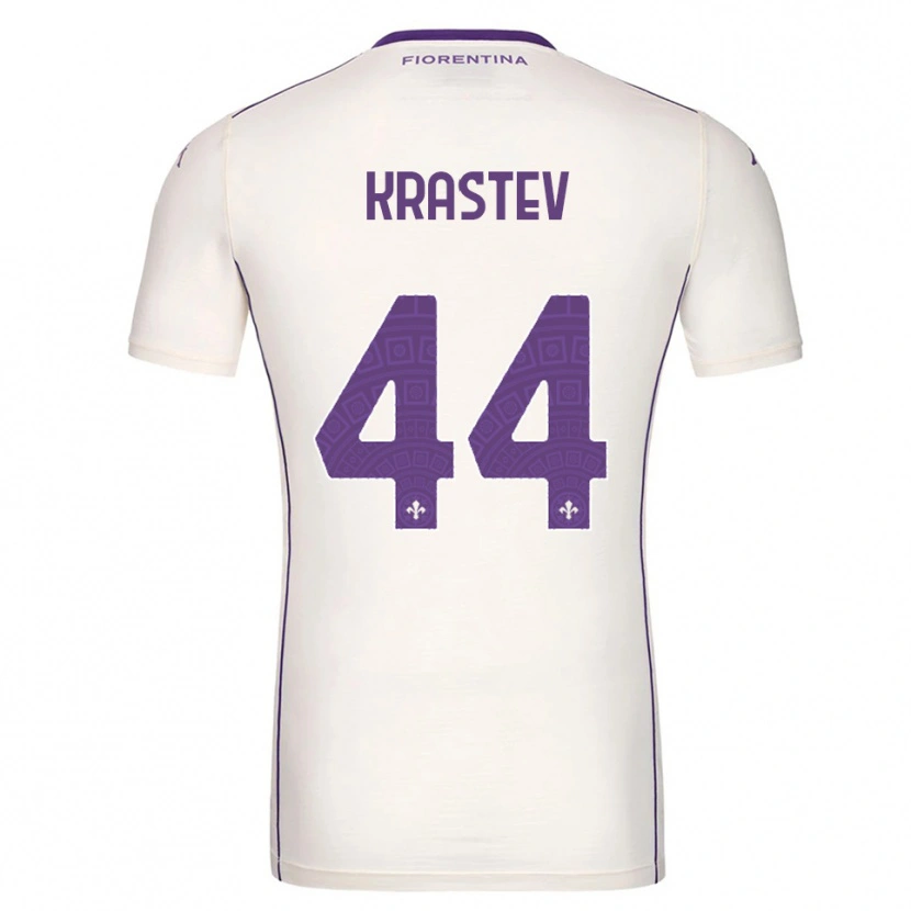 Danxen Dame Dimo Krastev #44 Hvit Lilla Rød Bortetrøye Drakt Trøye 2025/26 Skjorter T-Skjorte