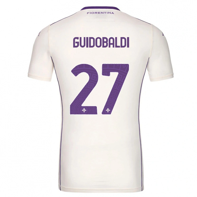 Danxen Dame Filippo Guidobaldi #27 Hvit Lilla Rød Bortetrøye Drakt Trøye 2025/26 Skjorter T-Skjorte