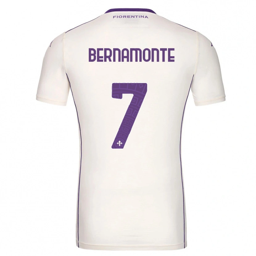 Danxen Dame Lorenzo Bernamonte #7 Hvit Lilla Rød Bortetrøye Drakt Trøye 2025/26 Skjorter T-Skjorte