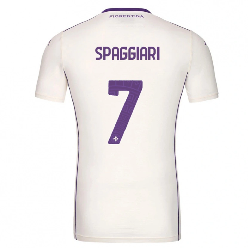 Danxen Dame Riccardo Spaggiari #7 Hvit Lilla Rød Bortetrøye Drakt Trøye 2025/26 Skjorter T-Skjorte