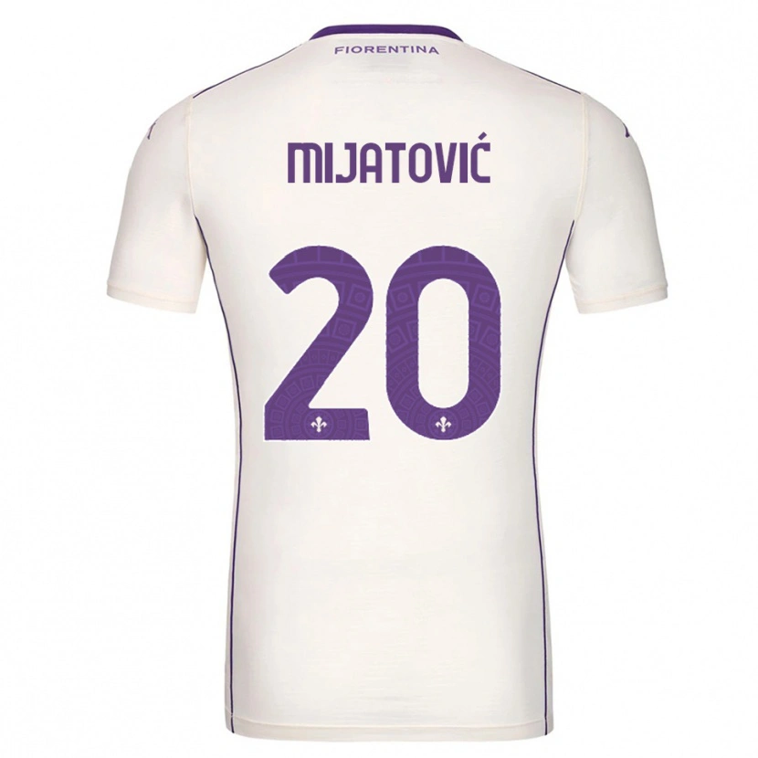 Danxen Dame Milica Mijatović #20 Hvit Lilla Rød Bortetrøye Drakt Trøye 2025/26 Skjorter T-Skjorte