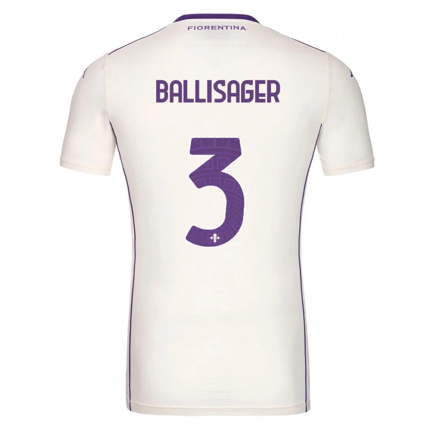 Danxen Dame Stine Ballisager Pedersen #3 Hvit Lilla Rød Bortetrøye Drakt Trøye 2025/26 Skjorter T-Skjorte