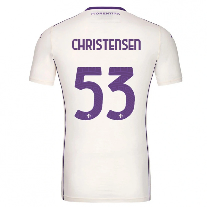 Danxen Dame Oliver Christensen #53 Hvit Lilla Rød Bortetrøye Drakt Trøye 2025/26 Skjorter T-Skjorte