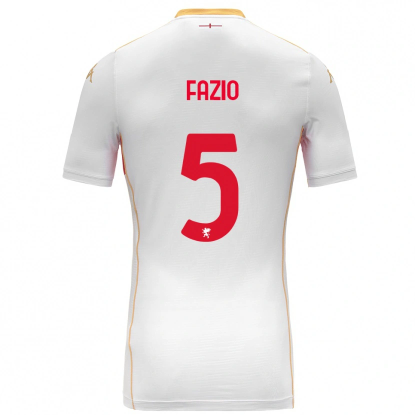 Danxen Dame Lorenzo Fazio #5 Hvit Rød Bortetrøye Drakt Trøye 2025/26 Skjorter T-Skjorte